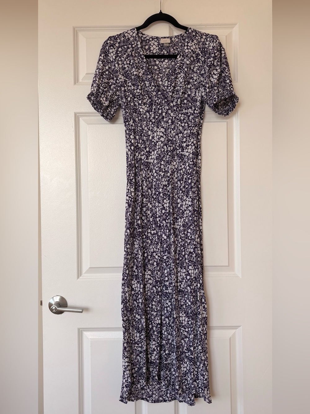 A New Day Navy and White Floral Midi Dress